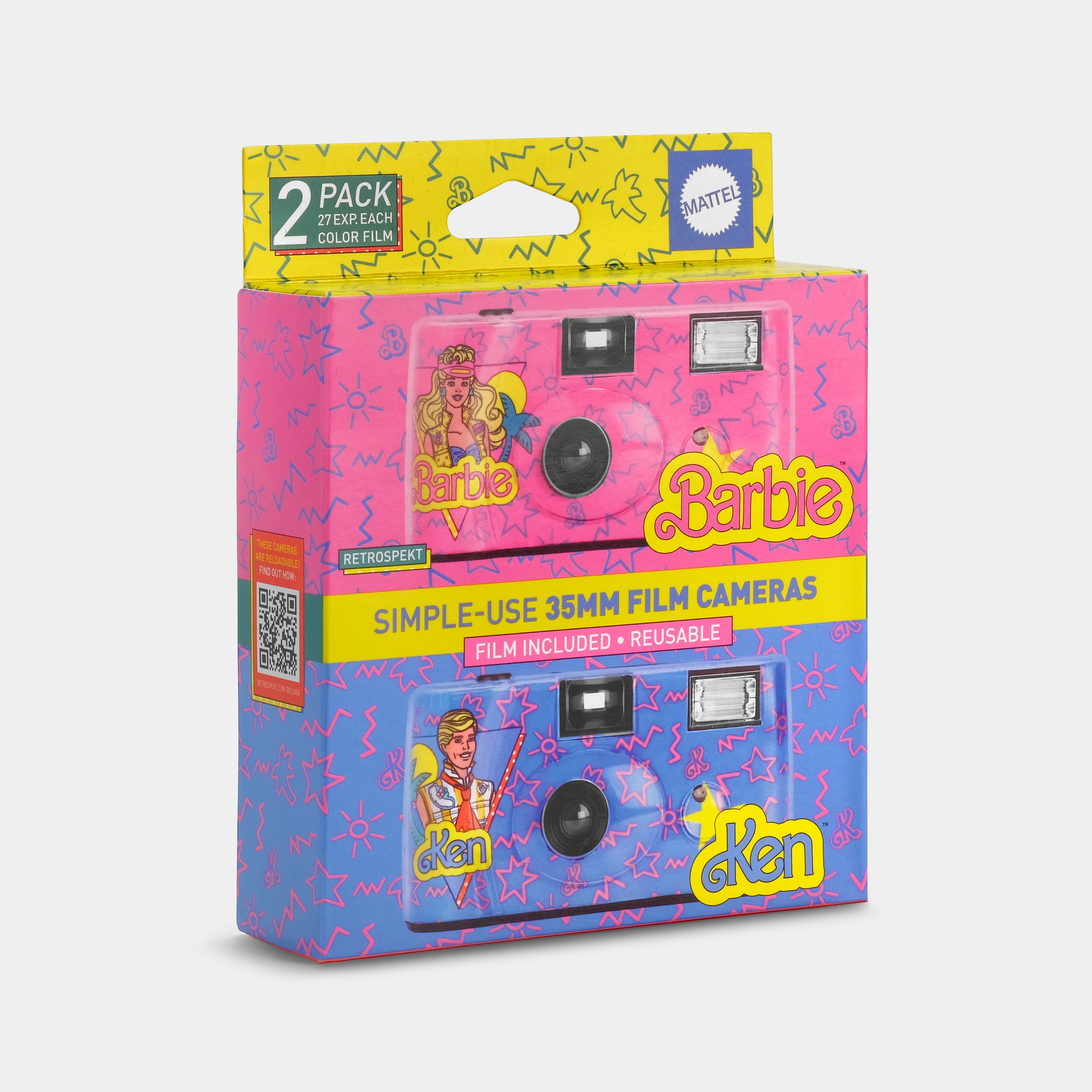 Barbie & Ken Preloaded 35mm Film Simple-Use Cameras (Double Pack)