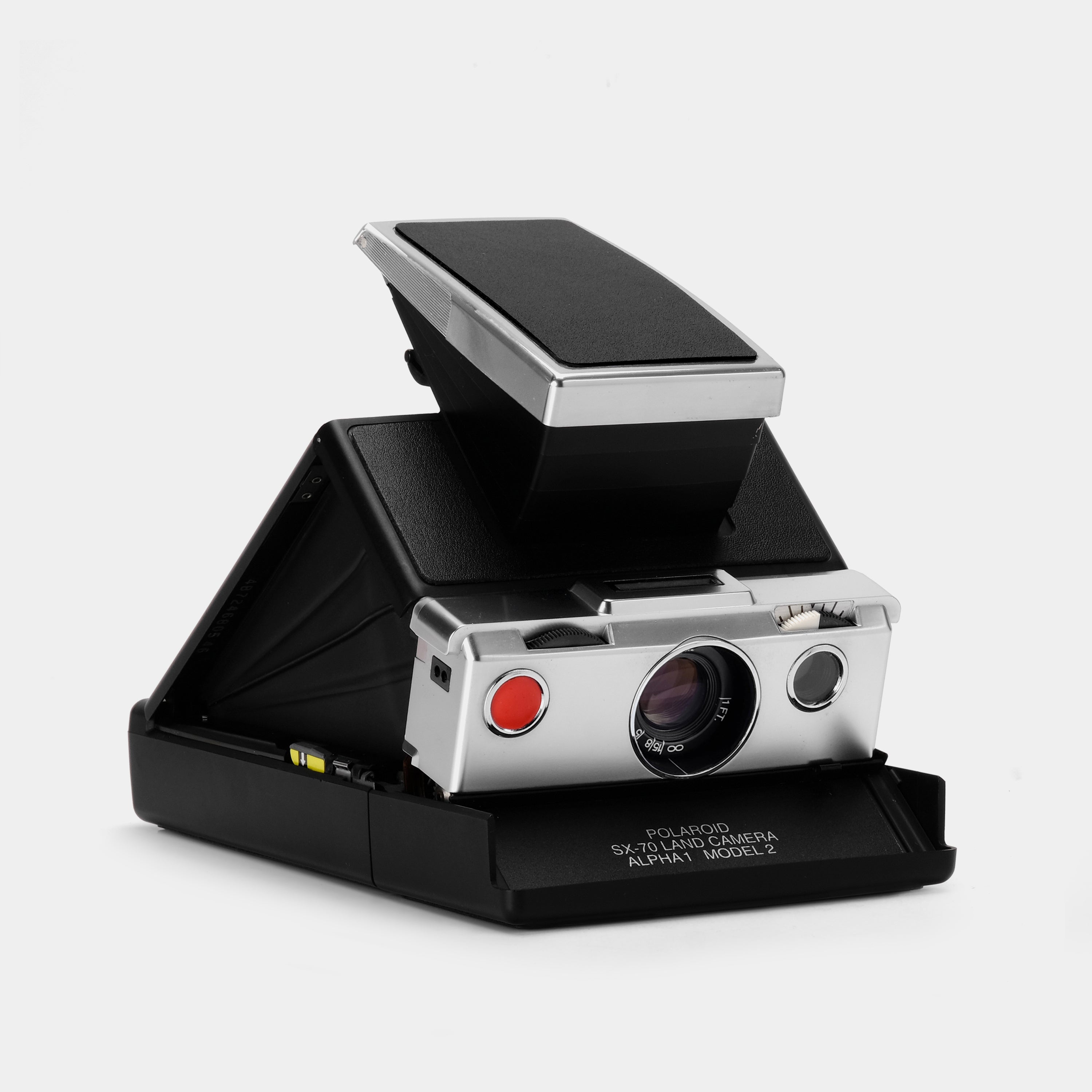 Polaroid SX-70 Alpha Black With Chrome Folding Instant Film Camera