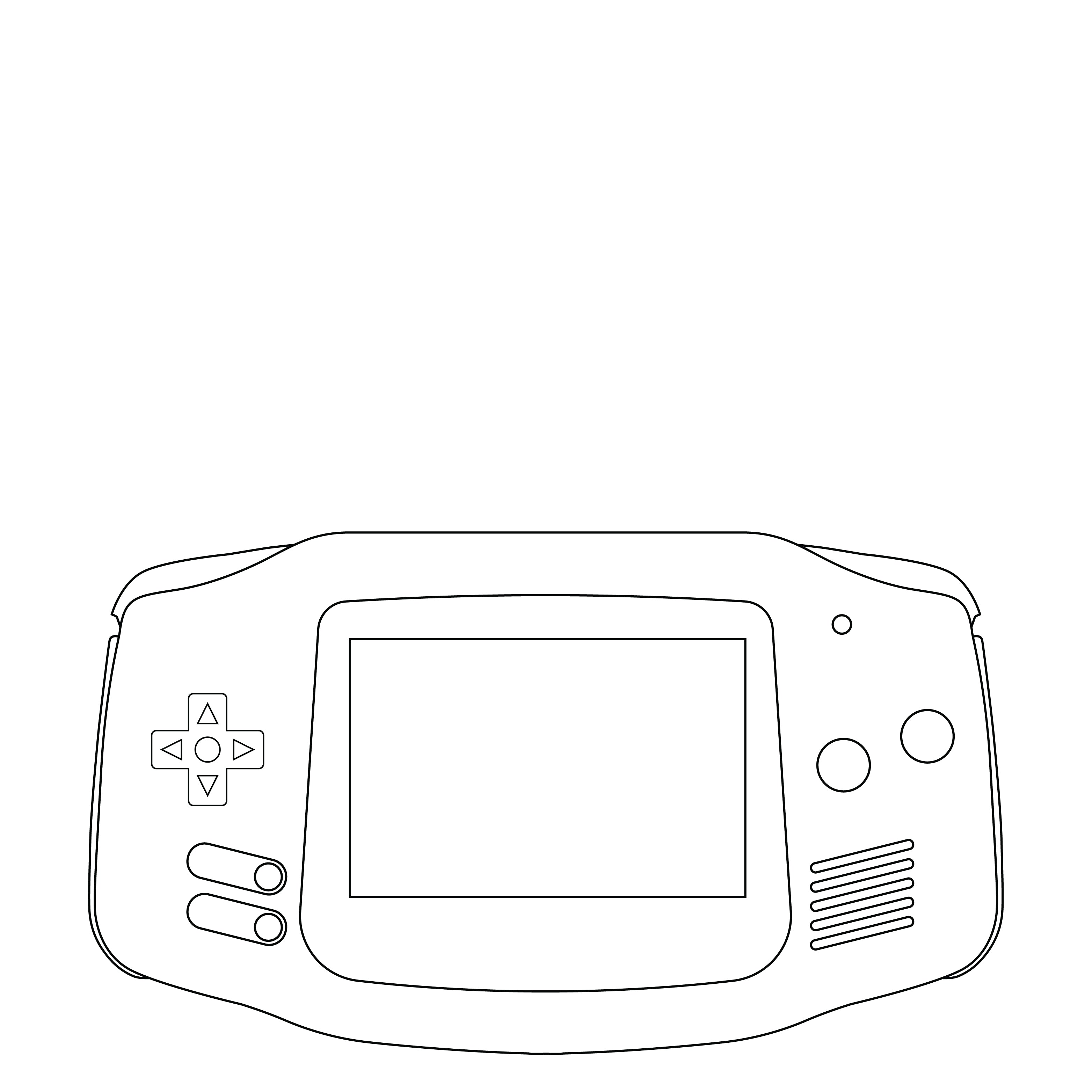 outline of game boy advance handheld