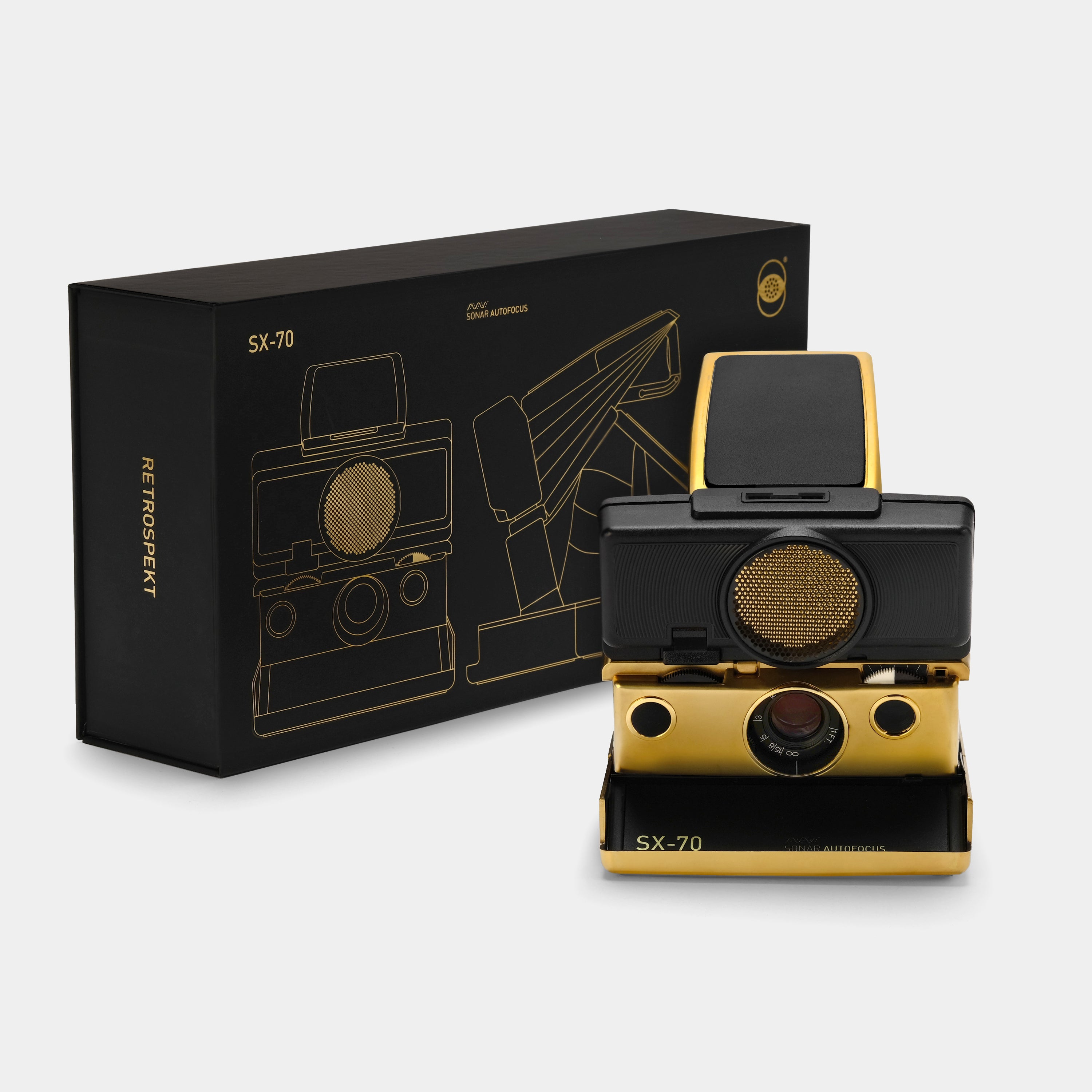 SX-70 Sonar Autofocus "Retrospekt 24K Gold Edition" Instant Film Camera