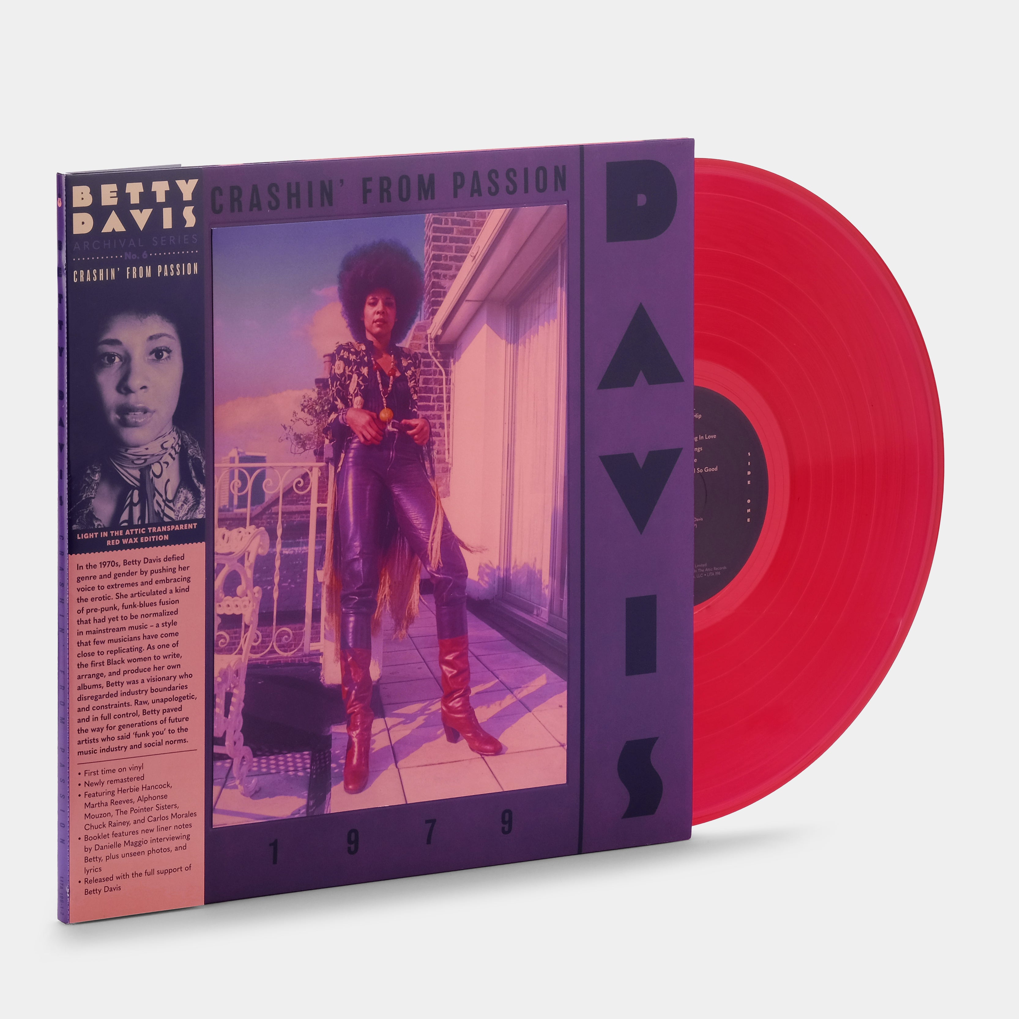 Betty Davis - Crashin' From Passion LP Transparent Red Vinyl Record