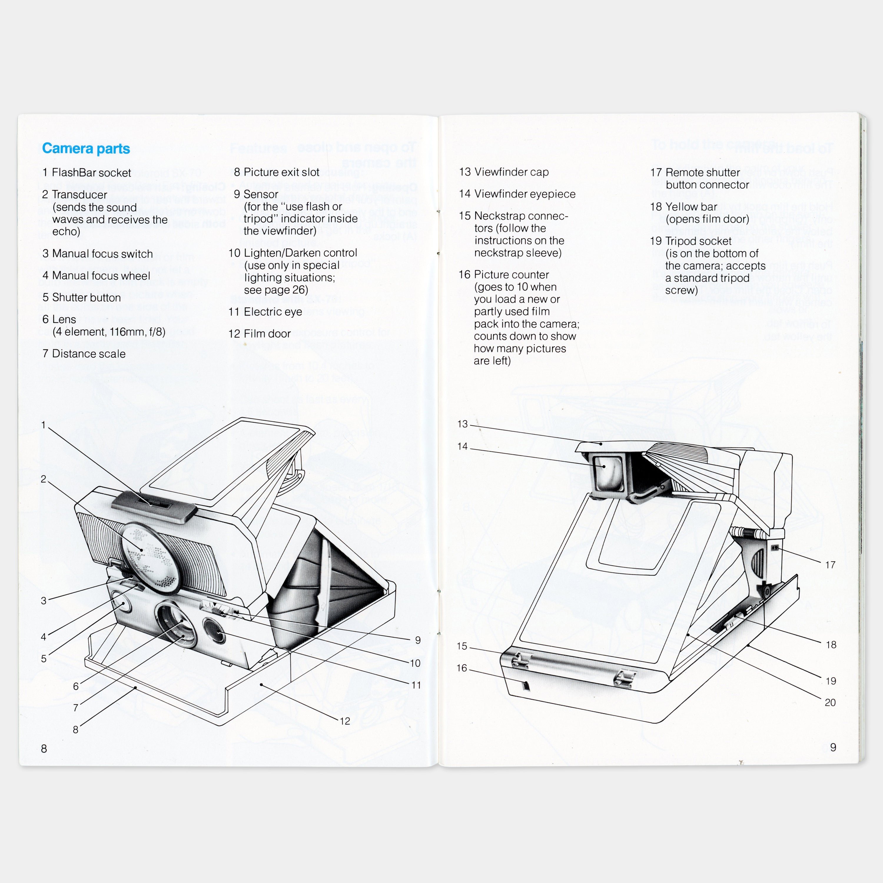 Polaroid Sonar OneStep SX-70 Land Camera Manual