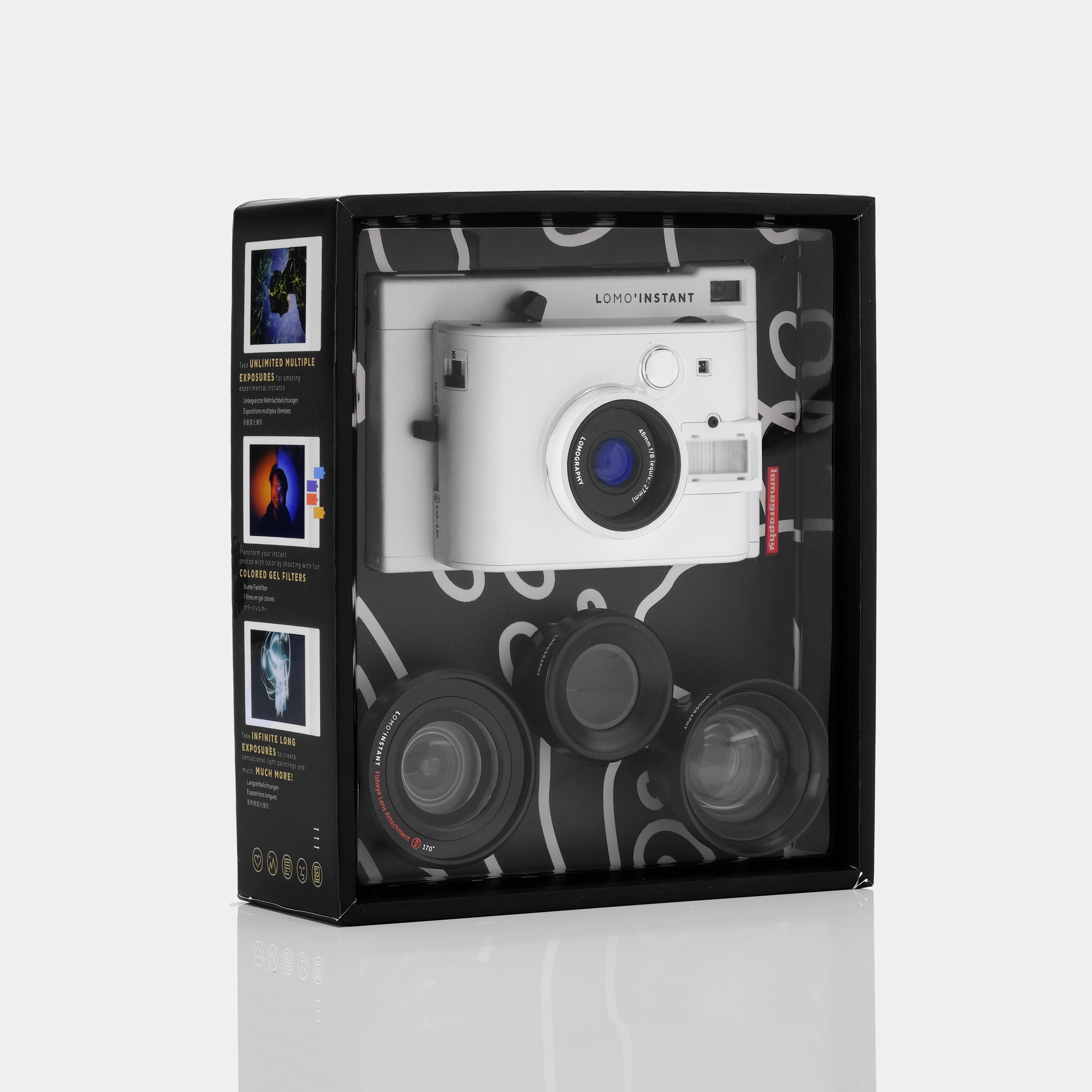 Lomography Lomo'Instant Instax Mini White Instant Film Camera and Lenses