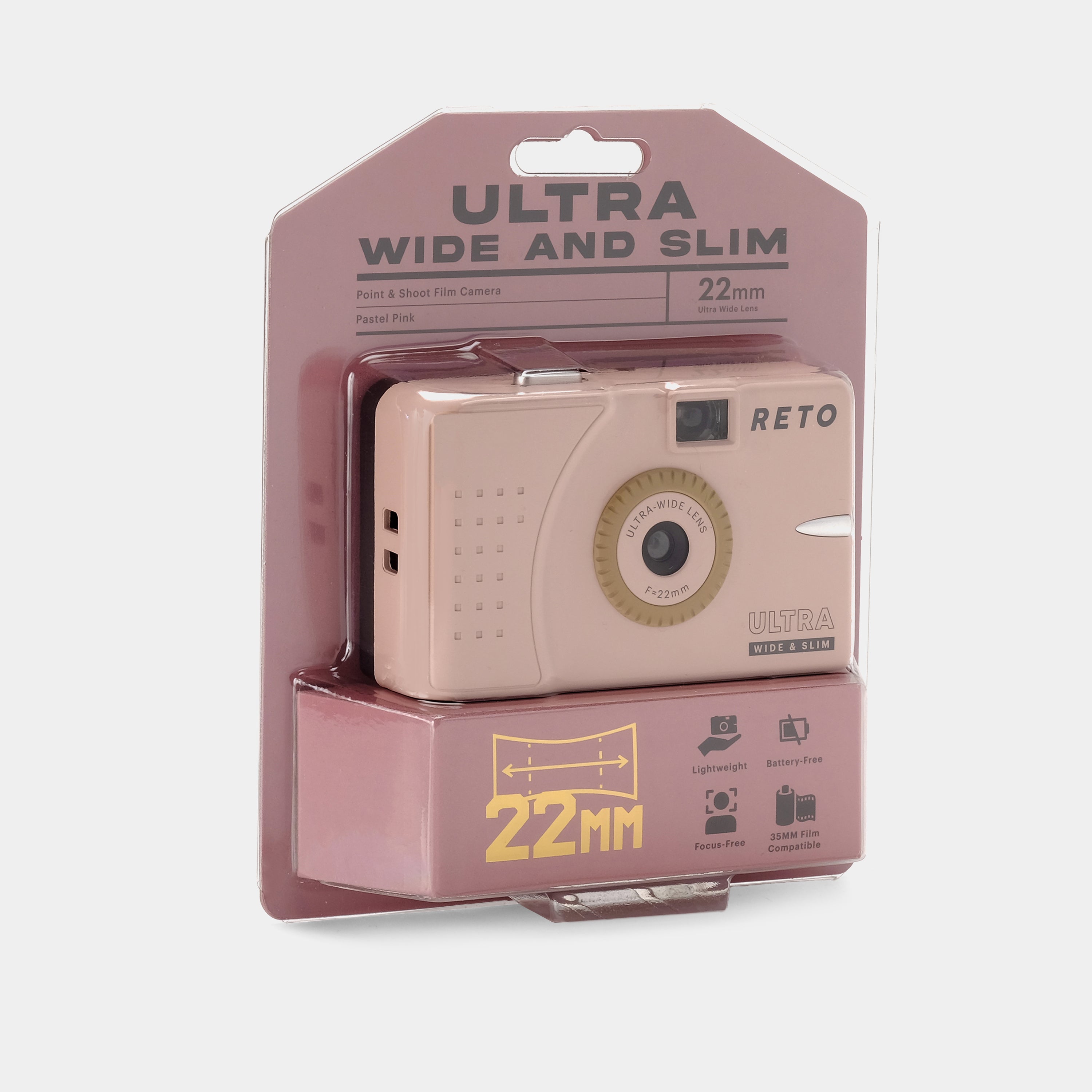 RETO Ultra Wide & Slim Pastel Pink 35mm Film Camera