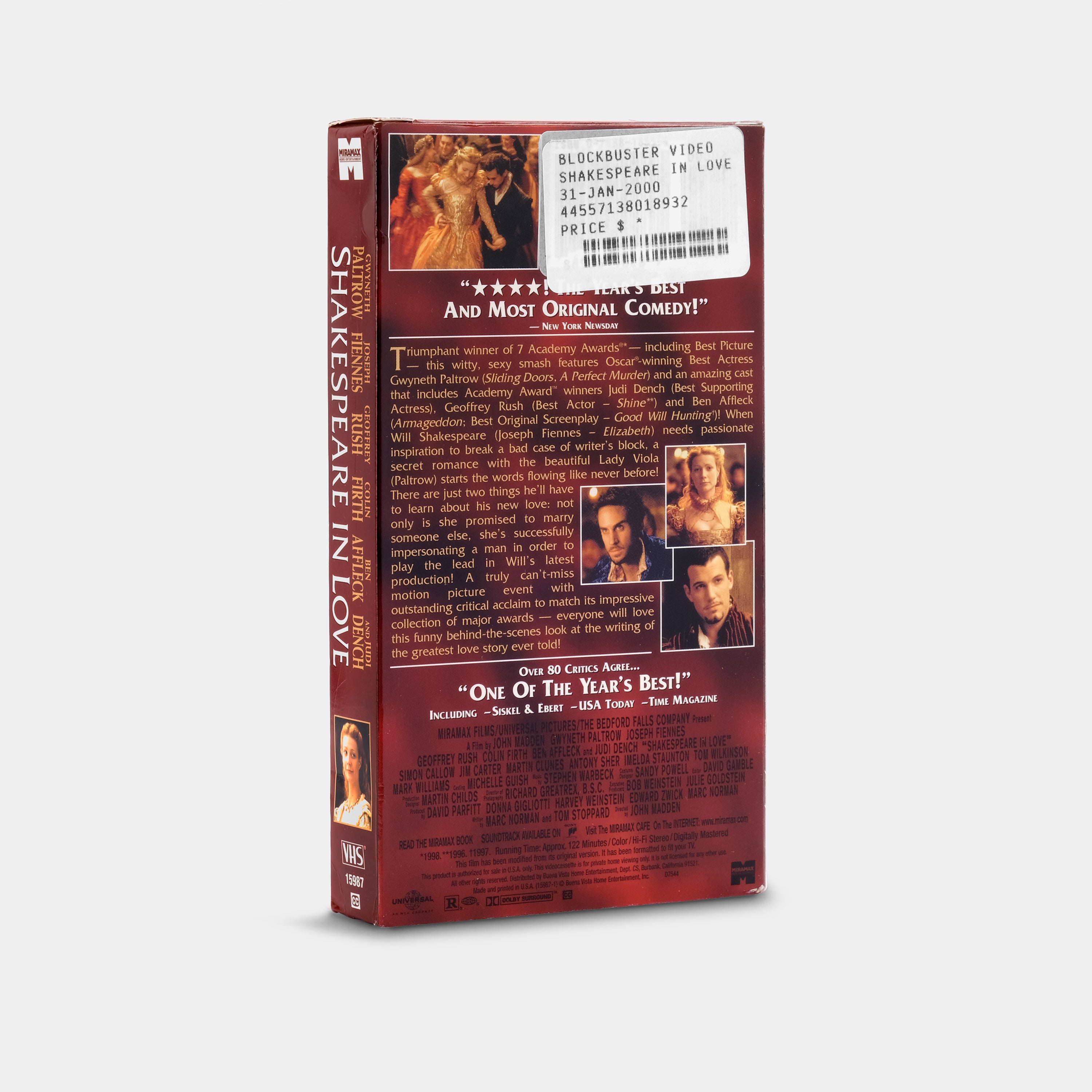 Shakespeare In Love VHS Tape