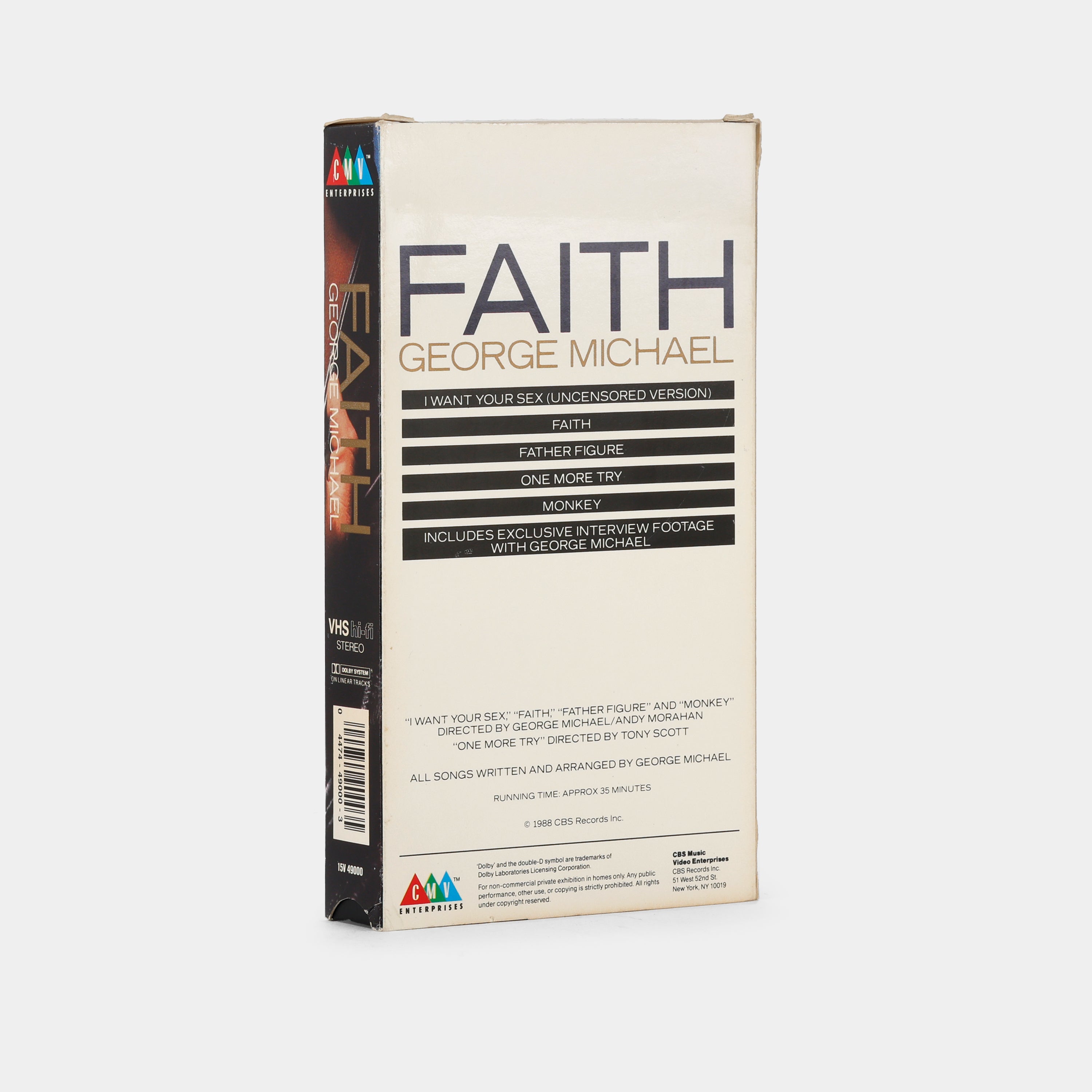 George Michael: Faith VHS Tape