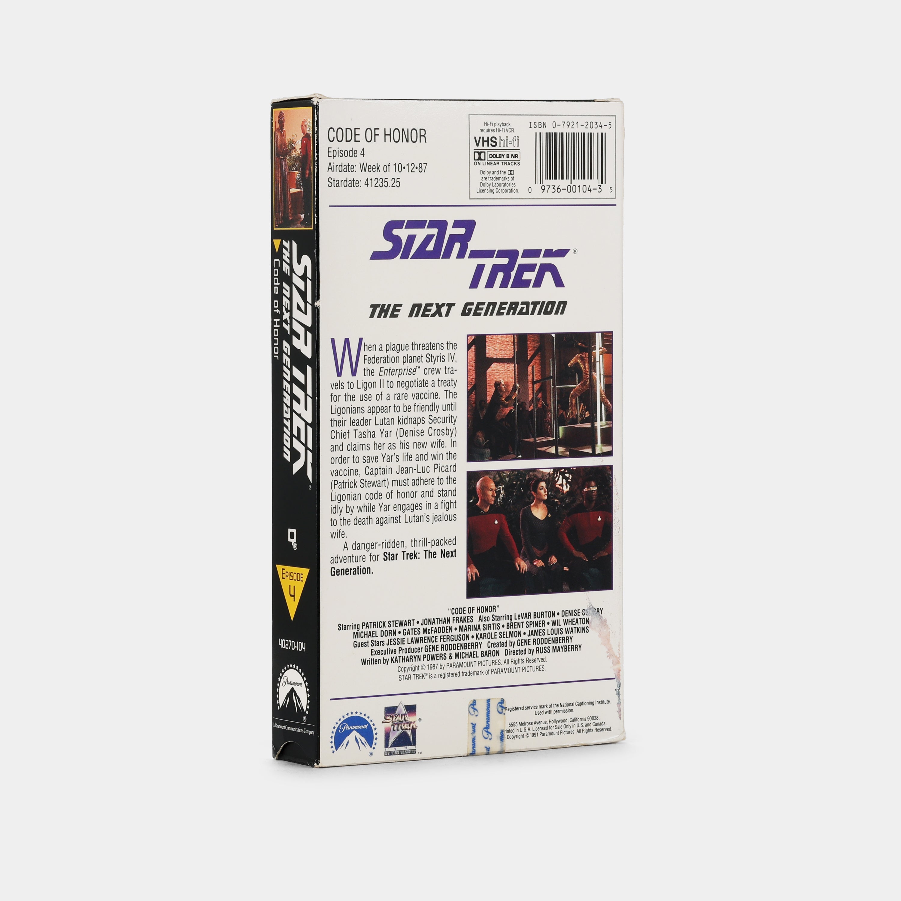 Star Trek: The Next Generation - Code of Honor VHS Tape