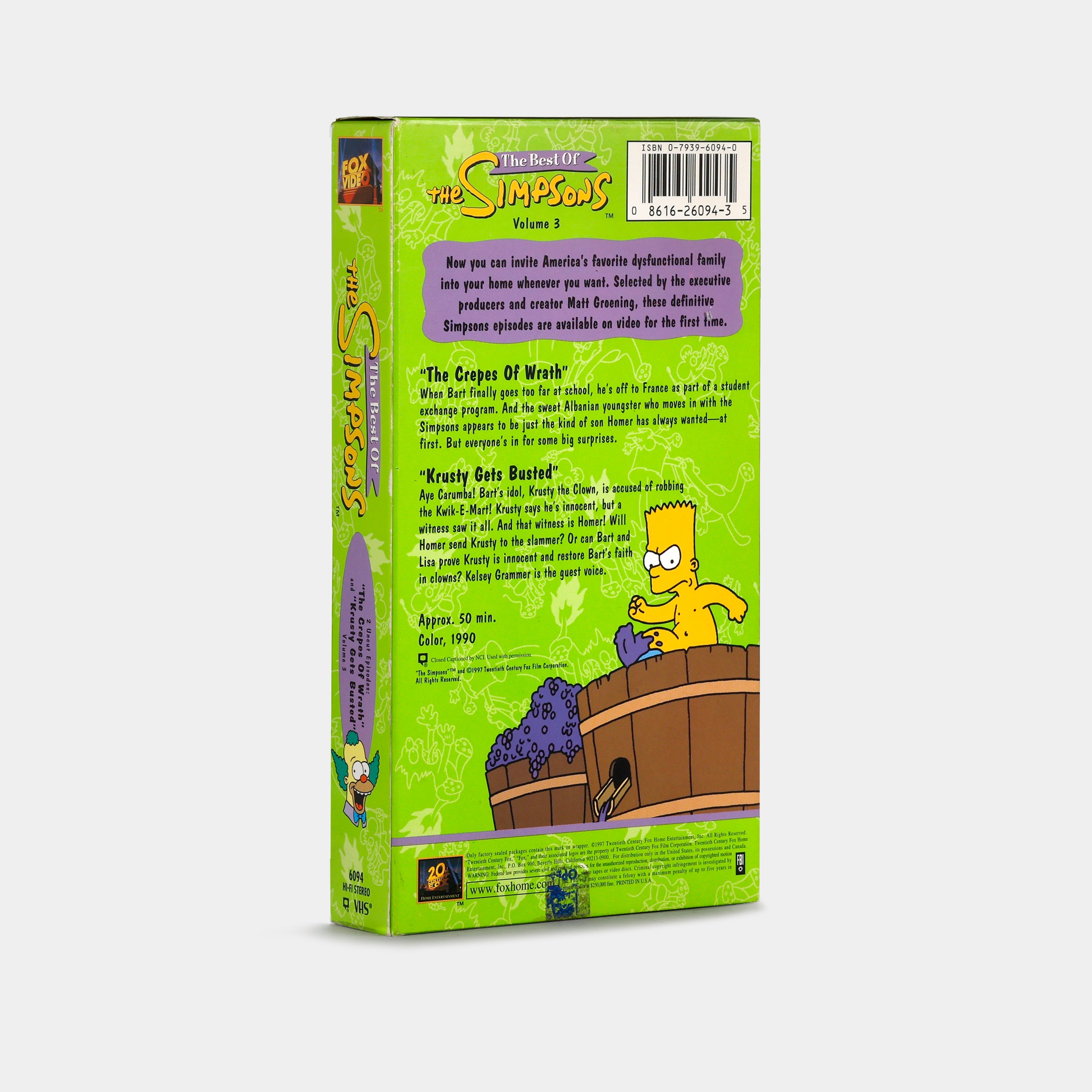 The Best Of The Simpsons: Volume 3 VHS Tape