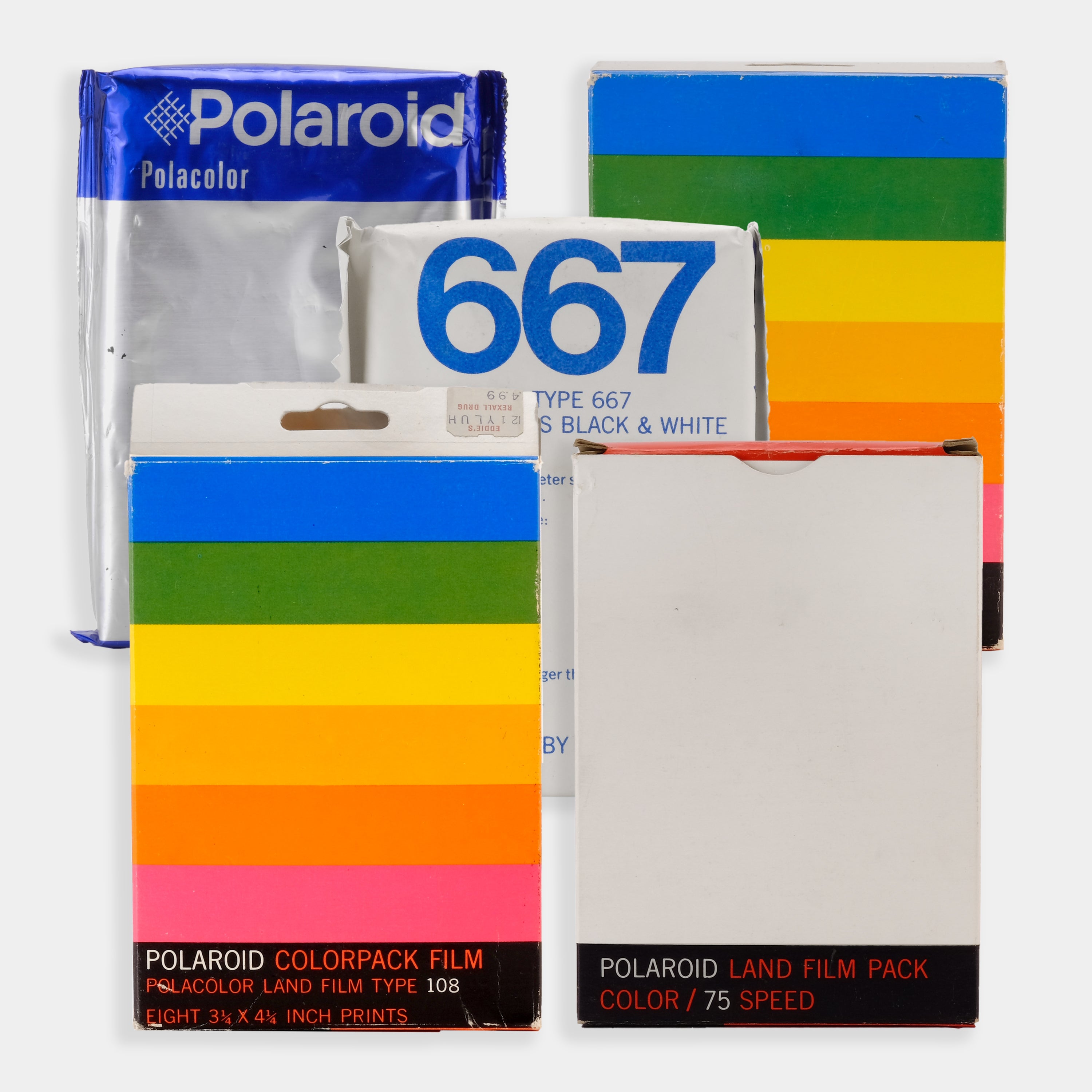 Lot of 5 Miscellaneous Expired Polaroid Colorpack Packfilm Type 100 Film Packs